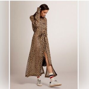 Golden Goose Shirtdress in Animal Print with glitter accents